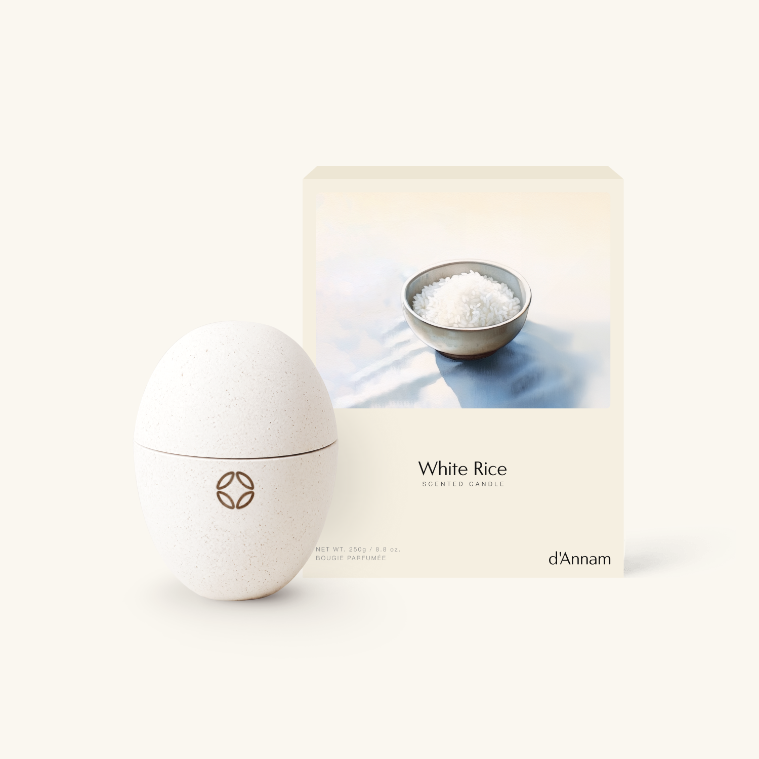 White Rice Egg Candle